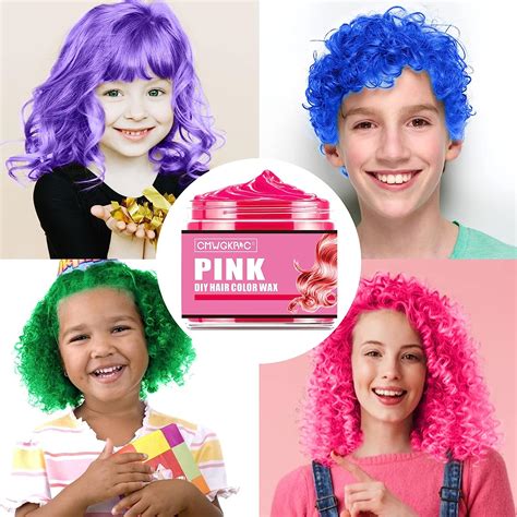 4 Colors Temporary Hair Color Wax,Blue Purple Pink Green Hair Dye Color ...