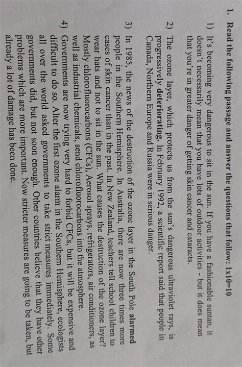 A factual passage of 300-350 words with eight objective type question ...