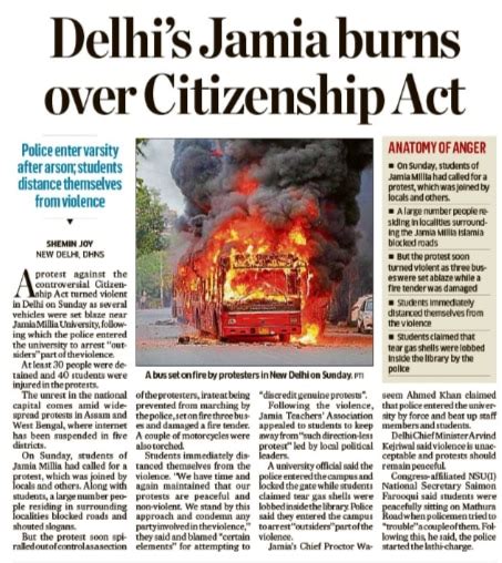 Jamia vs Delhi Police: How newspapers reported ugly Sunday clash over ...