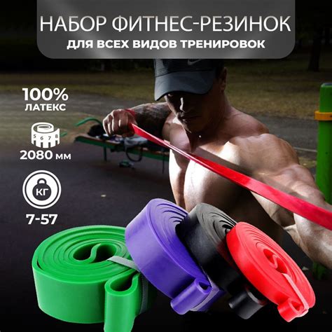 Резинки для фитнеса, эспандер (ленточный), набор из 4 лент купить c ...