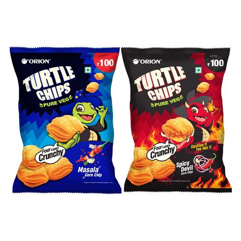 Orion Turtle Chips Party pack (Pack of 2) - Masala & Spicy Devil ...