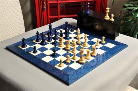 Buy The Grandmaster Chess Set, Box, Board Combination - 4 King - Blue ...