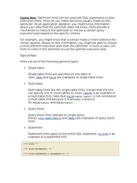 SQL Hints 的图像结果