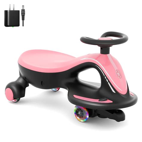 XJD 6V Electric Wiggle Car with Pedal, Rechargeable Battery, 2 in 1 Swing Car, 2 Speed, Anti ...
