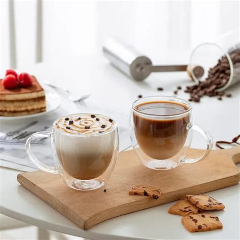 ARTIFY GLASS Double Wall Glass Coffee Mugs - Glass Double Layer Tea ...