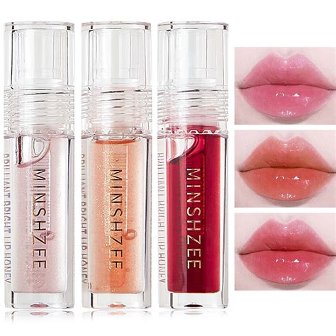 Amazon.com : WENJLYJ 3 PCS Clear Lip Glow Oil,Long Lasting Hydrating ...