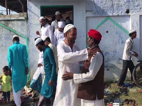 People offer namaz at mosque in Ayodhya on Eid-Al-Adah