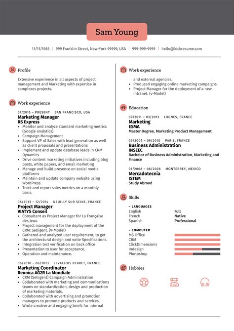 Marketing Manager Resume Example | Kickresume