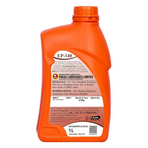 Palco EP 140 | Premium Gear Oil for Gearboxes and Lubricants – Palco Store