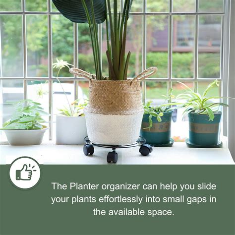 Round Metal Plant Stand with Wheels – Heavy-Duty 360° Rolling Base ...