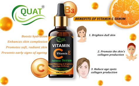 Quat Pack of 2 Vitamin C with E Face Serum for All Skin (30ml + 30ml ...