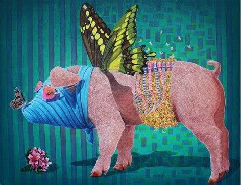 "Pig 1": Red Violet Acrylic Painting (48x60) by Sanjay Kumar – ArtZolo.com