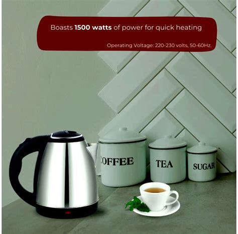SACRO Electric Kettle with Stainless Steel Body, 2litre for boiling Tea ...