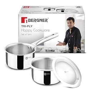 Buy Bergner Tripro Triply 3 Pcs Stainless Steel Cookware Happy Set ...