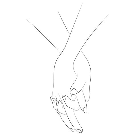 Premium Vector | Holding hands one line style illustration Couple ...
