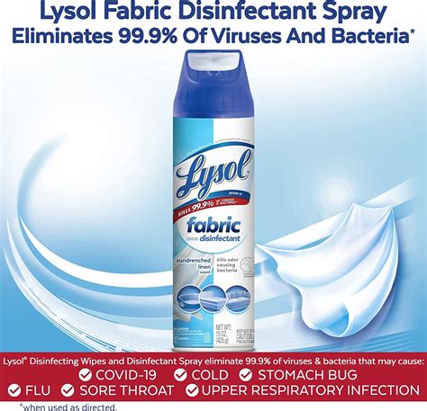 Lysol Fabric Disinfectant Spray | Sundrenched Linen | 15 FL. Oz ...