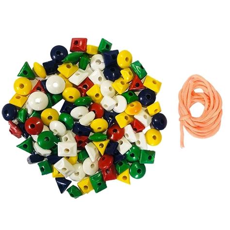 KidsClue Counting Beads Toy with Three Threads Multi Colour and Small ...