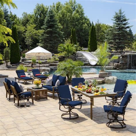 Arden Selections Mid Back 16.5-in x 18-in Sapphire Blue Leala Patio ...