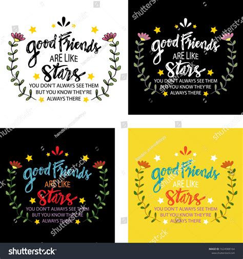 Set Quote Good Friends Like Stars Stock Vector (Royalty Free ...