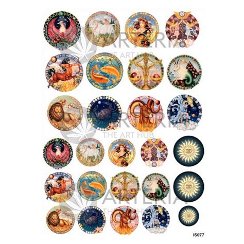 Arteria. Insert Sheet- Coloured Zodiac Signs 1