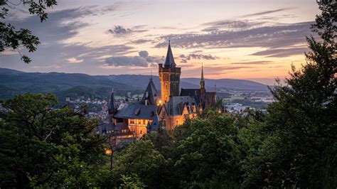 Download wallpaper 1920x1080 castle, towers, trees, sky full hd, hdtv ...