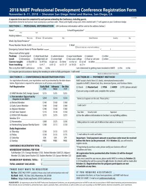 Fillable Online 2018 NABT Professional Development Conference ...