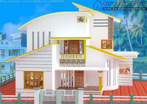 1669 sq.ft Kerala Modern Curved roof House Design