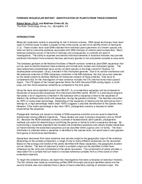 Image result for Forensic Botany DNA Barcoding