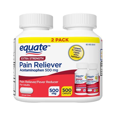 Equate Extra Strength Acetaminophen Caplets, 500 mg, India | Ubuy