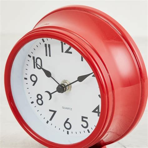 Buy Colour Connect Solid Plastic Table clock : 15 cm L x 16 cm H - Red ...