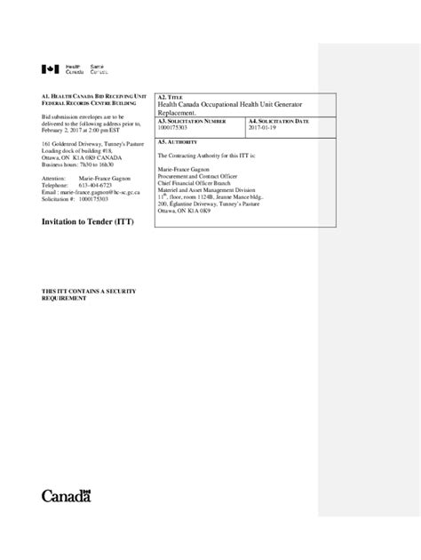 Fillable Online Procurement practice review of Health Canada and ...