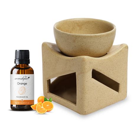 Buy Brown Tealight Square Diffuser (Orange Oil) | Aromahpure