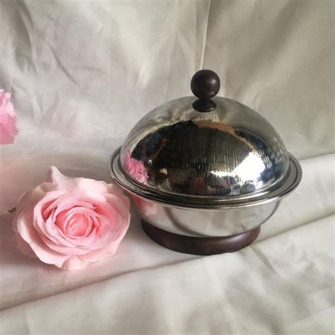 Stainless Steel Set of 4 Fruits & Nuts Bowl / Butter Dish / Serving Di ...