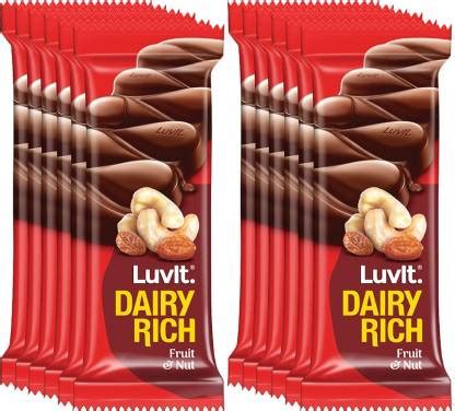 LuvIt Dairy Rich Fruit and Nut Chocolate Bar Bars Price in India - Buy ...