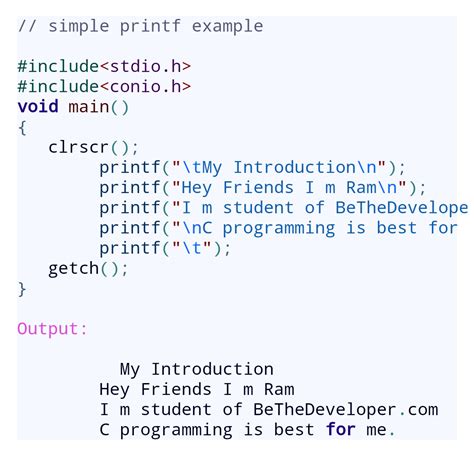 C Code Examples 的图像结果