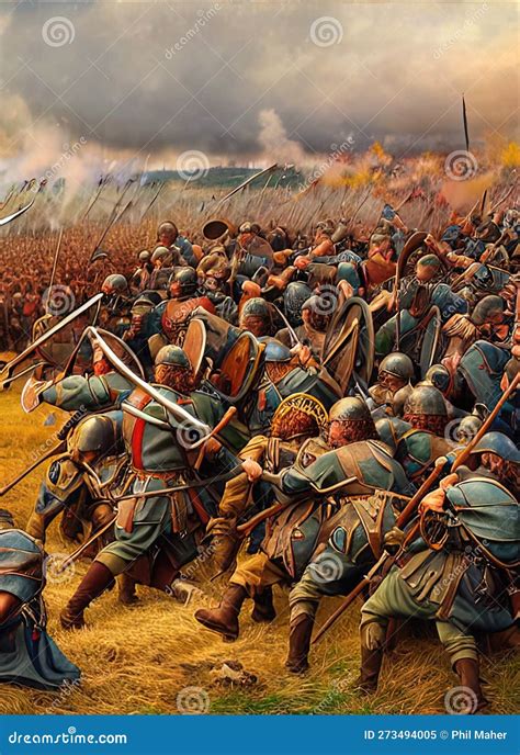 Anglo-Saxon Invasion of Britain Ca 500. Fictional Battle Depiction ...
