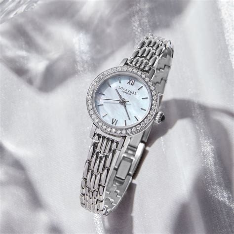 Silver Mother of Pearl Watch With Cubic Zirconia – Lola Rose