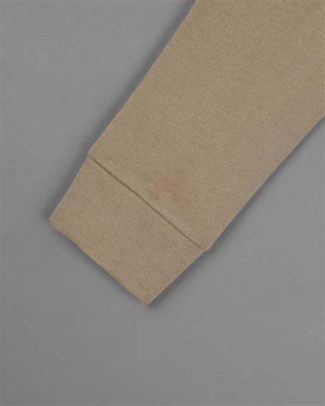 Shadow Brown Full Sleeve Super Soft Premium Cotton Polo T-Shirt For Men.