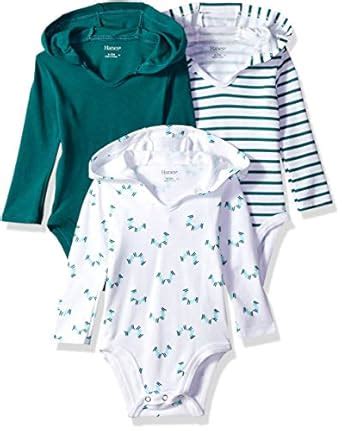 Buy Hanes Ultimate Baby Boys Flexy 3 Pack Hoodie Bodysuits, Greens, 0 ...