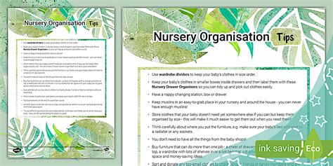 Nursery Organisation Tips