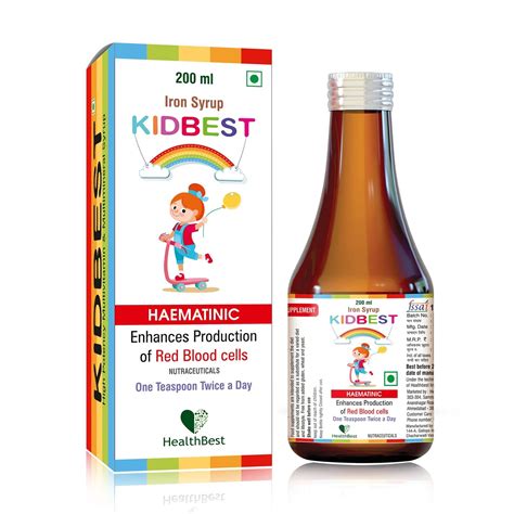 Kids Haematinic Syrup - Iron, Folic Acid & Vitamin C for Healthy Growth ...