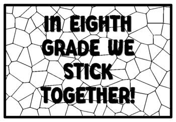 IN EIGHTH GRADE WE STICK TOGETHER! Summer Craftivity Eighth Grade ...