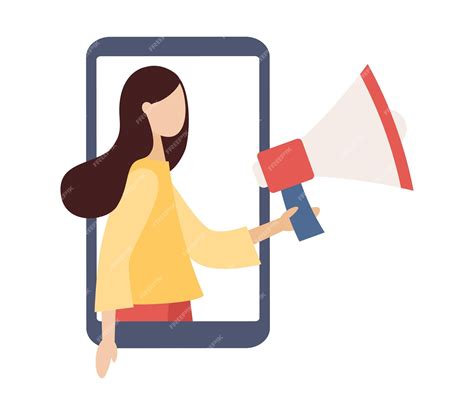 Premium Vector | Social media influencer. Blogger with megaphone on smartphone screen. Key ...