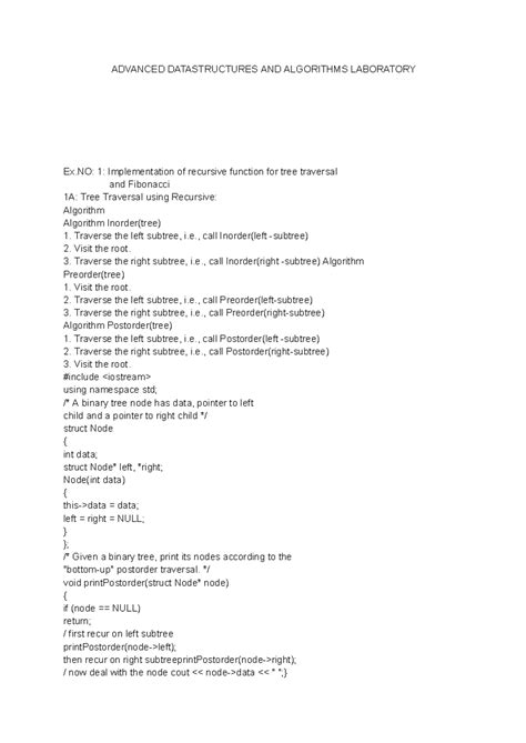 Advanced Datastructures AND Algorithms Laboratory Exp-1 - ADVANCED ...