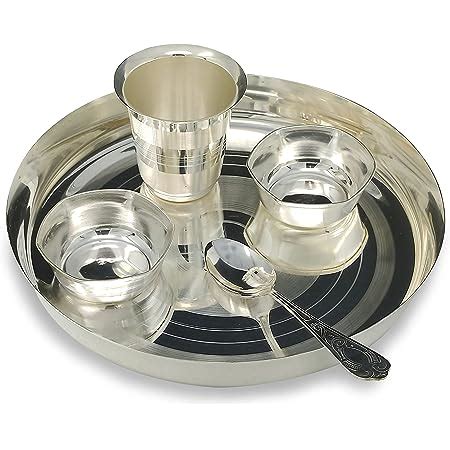 BENGALEN Baby Dinner Set Silver Plated for Rice Ceremony Annaprashan ...