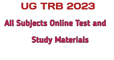 UG TRB Tamil Online Test Unit Wise Free Test and Study Materials 2023