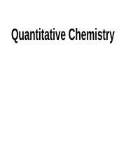 Image result for Quantitative Chemistry Notes