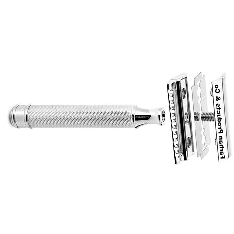 Shaivng Safety Razor With Silver Long Handle Double Edge Safety Razor ...