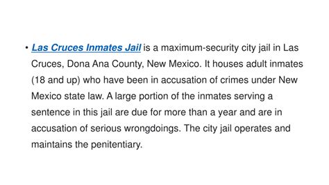 PPT - Las Cruces New Mexico Inmates Jail In Dona Ana County PowerPoint ...