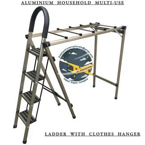Aluminium Step Ladder - 15 Step Wall Supporting Flat Step Straight ...